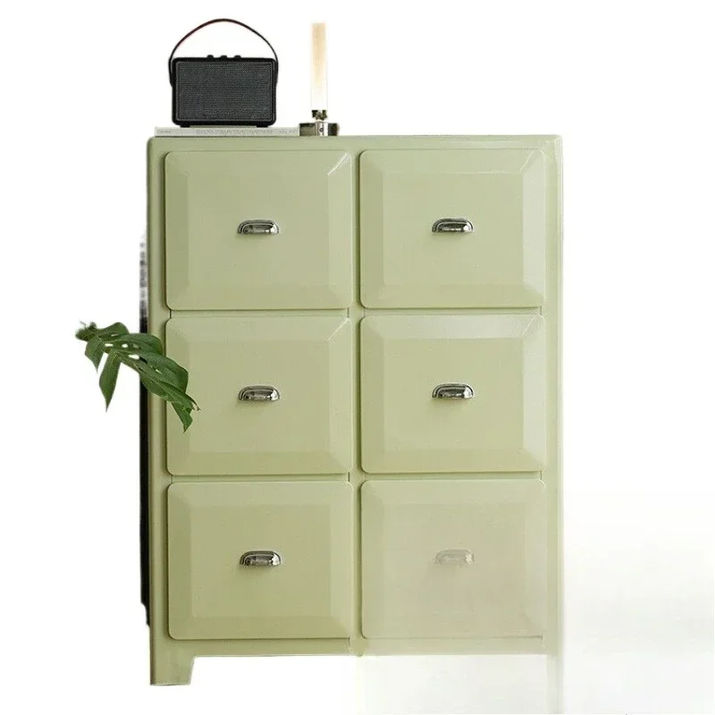 Retro metal tin cabinet household living room so fa chest cab inet side  cabinet storage storage drawer ca binet