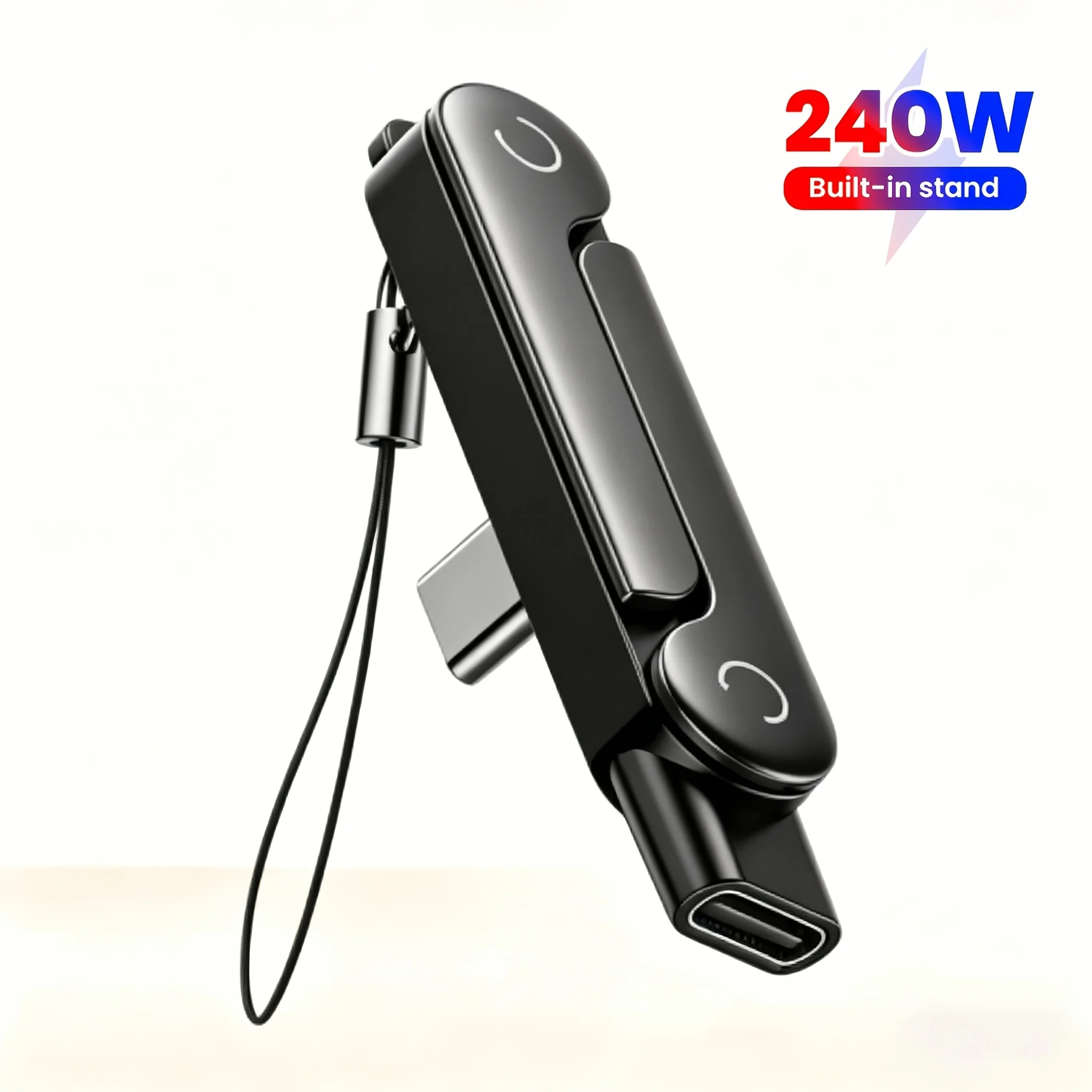 240W USB-C rotating adapter, 360° adjustable PD3.1 fast charging interface, suitable for MacBook, iPhone 15/16, Steam De and all Type-C devices