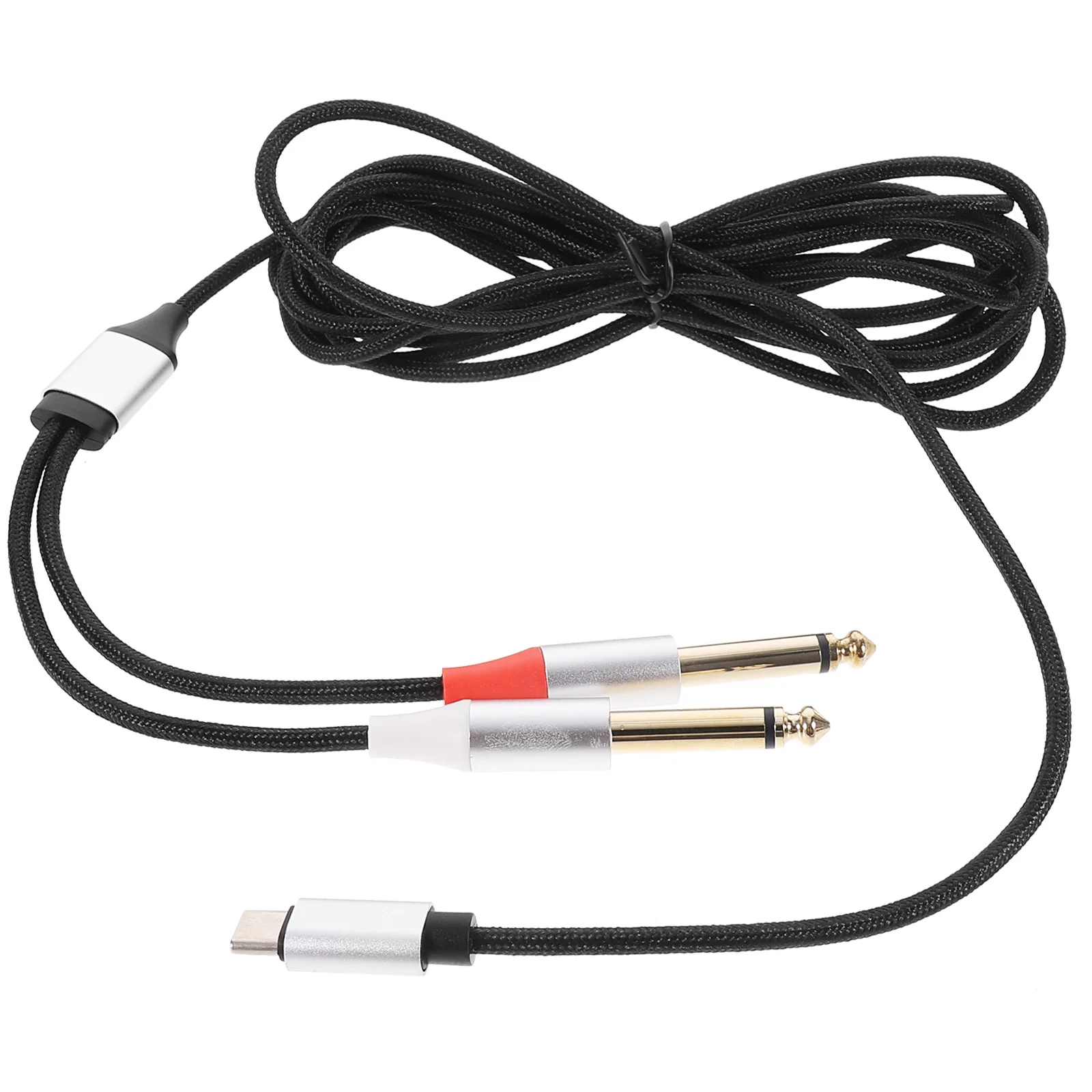 كابل صوت من النوع C إلى ثنائي 6.5 مم بطول 3 أمتار لتوصيل معدات الاستوديو لنظام صوت السيارة والمكروفون