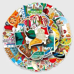 50Pcs Italian series Cartoon Cute Waterproof Sticker Skateboarding Snowboard Retro Vinyl home decal Sticker