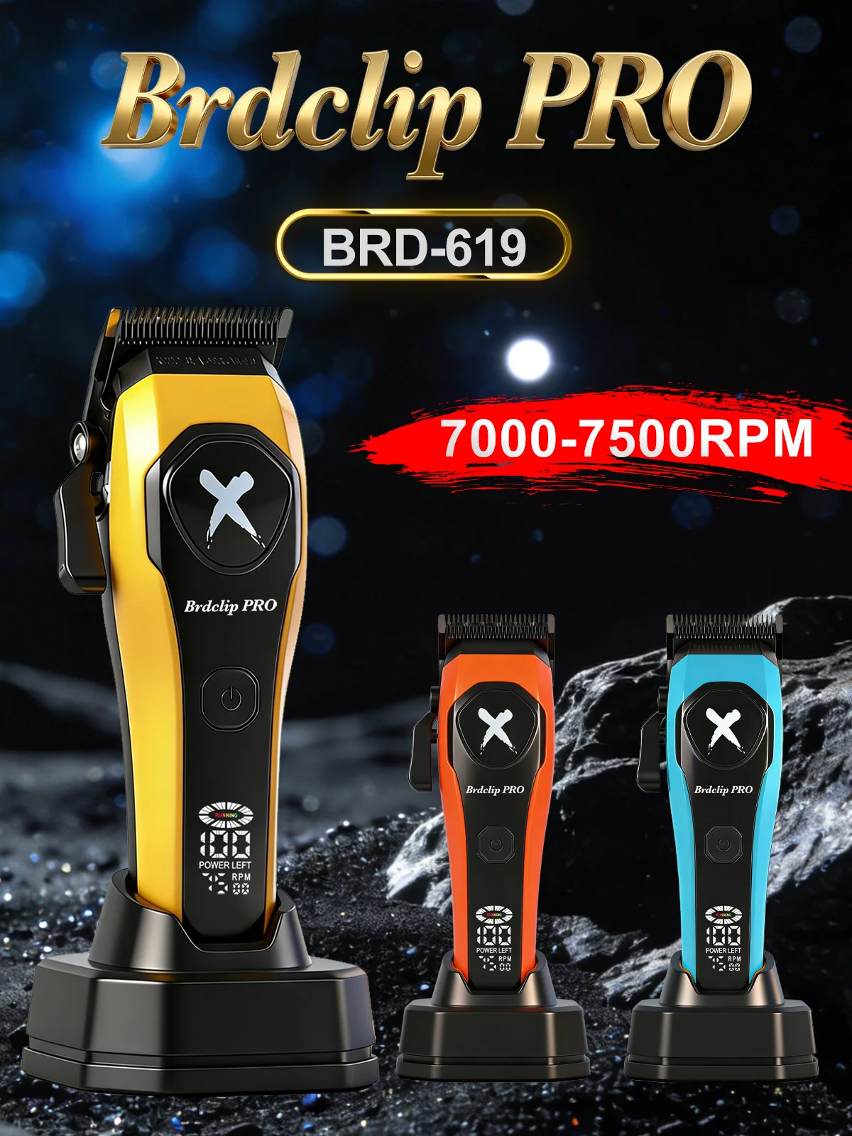Professioneller BRDCLIP Kabelloser Haarschneider mit DLC-Beschichteter Klinge, Kohlefaser-Griff, 5-Gang-Einstellhebel für Friseure und Salons – Detail 1