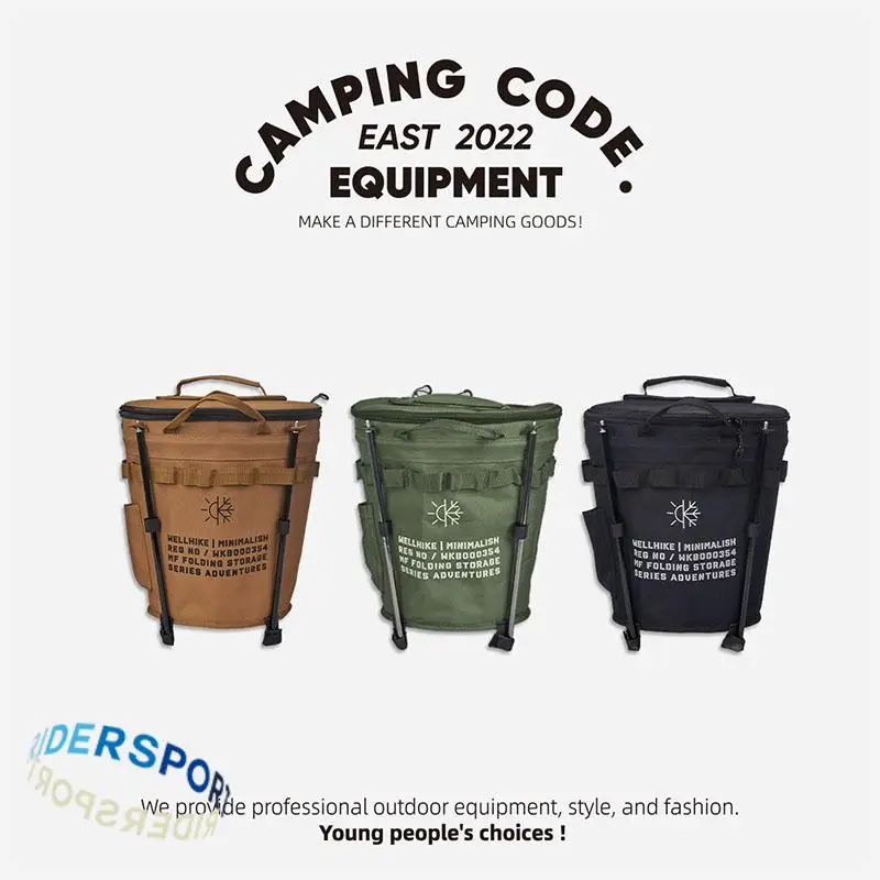 Outdoor Camping Ice Bucket Car Carrying Round Bucket Insulation Keep Cold Keep Fresh Bag Foldable Portable Portable