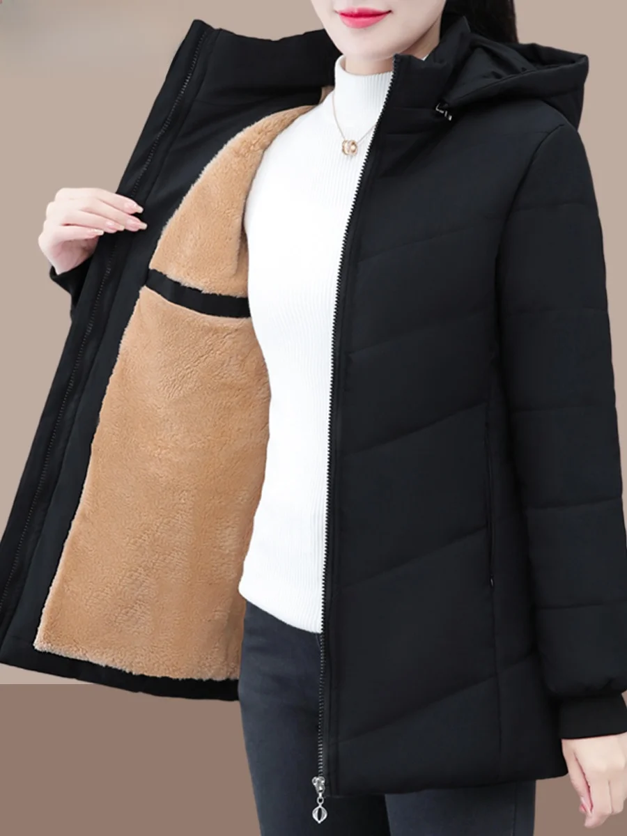 

Утепленная хлопковая куртка с флисовой подкладкой, женское теплое пальто средней длины, бренд TUCANO, корейский стиль, для повседневной носки, с длинными рукавами, на молнии