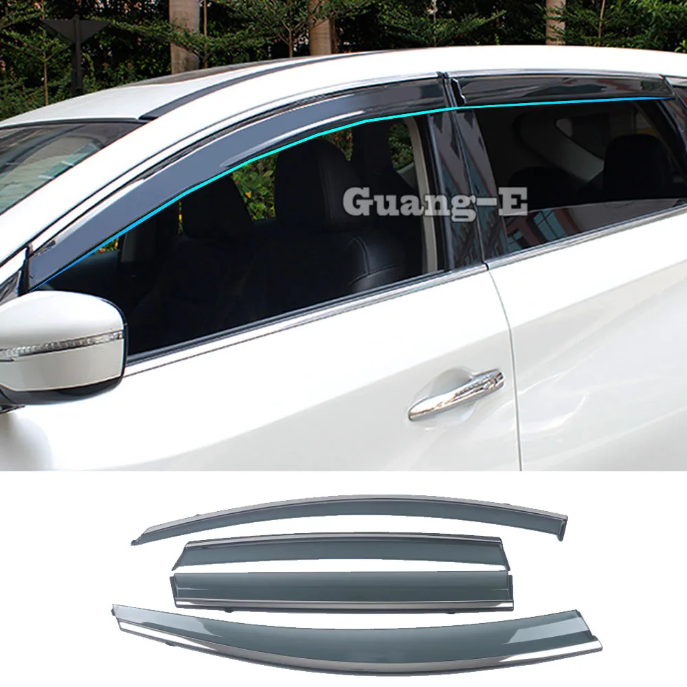 

Hot For Nissan Murano 2015 2016 2017 2018 Car Body Cover Stick Lamp Plastic Window Glass Wind Visor Rain/Sun Guard Vent 4pcs/Set