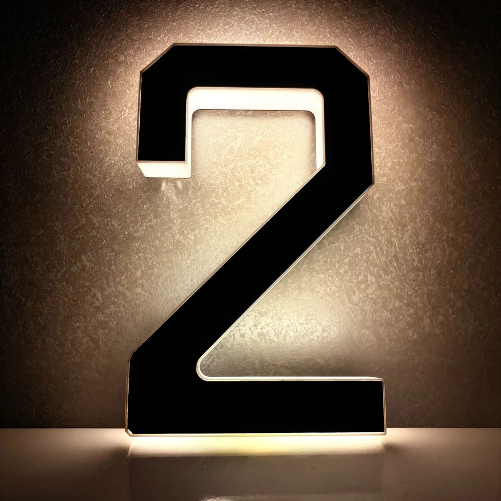 9 Inch Solar Lighted House Numbers for Outside, Light Up Waterproof LED Address Numbers Signs for Houses, House Numbers Light