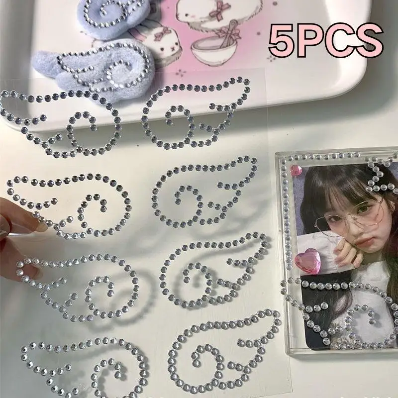 

5sheets Wings Fish Cakes Rhinestone Stickers For DIY Sparkly Scrapbooking Stickers Self Adhesive Phone Laptop Photocard Stickers