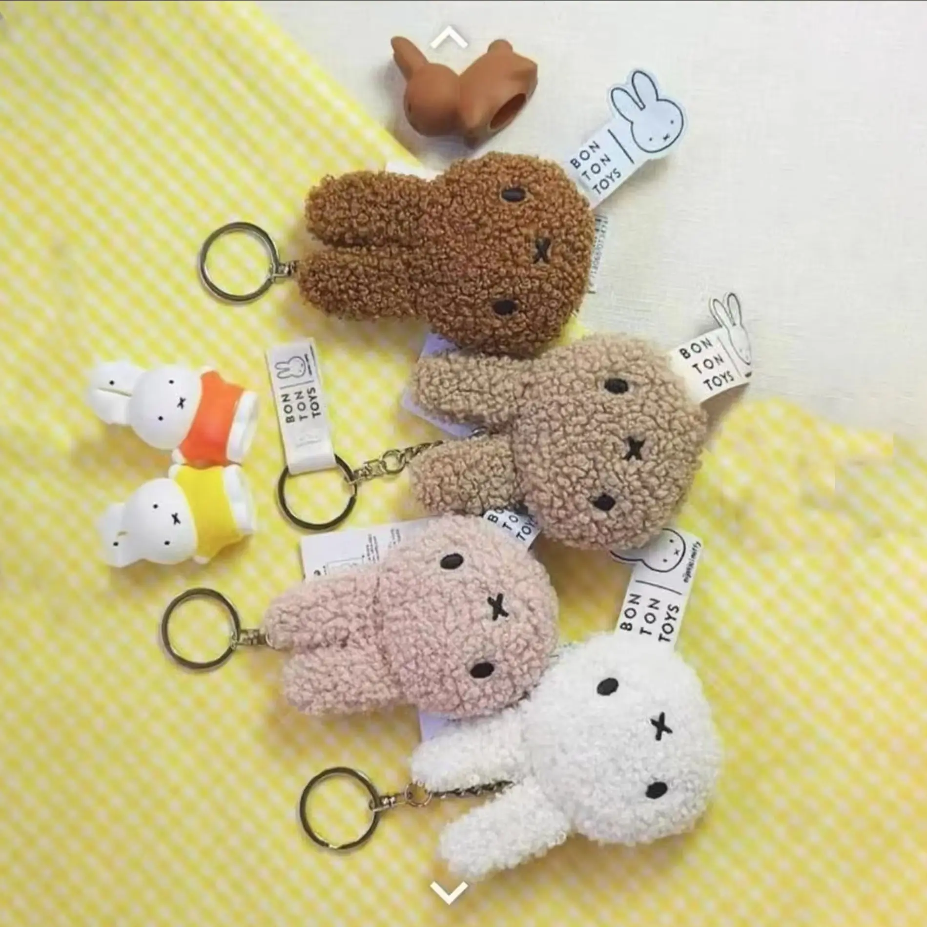 Kawaii Miffy cabeza de conejo muñeca mochila colgante bolsa accesorios decorativos llavero juguetes de regalo