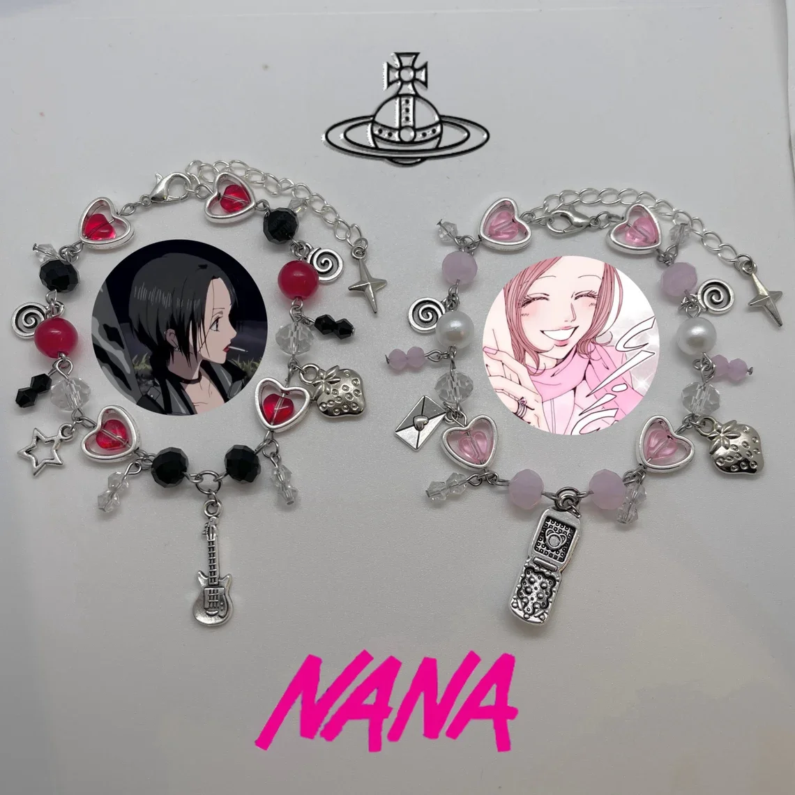 Pulsera Adorable con colgante de cuentas de Nana, brazalete elegante de Anime, pulsera de pareja de Amistad Kawaii, y2k