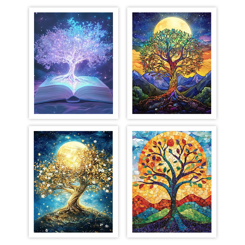 GATYZTORY Painting By Numbers On Canvas Tree Abstract Color Art Supplies Artwork Diy Crafts Markers Oil Coloring For Adults Arts