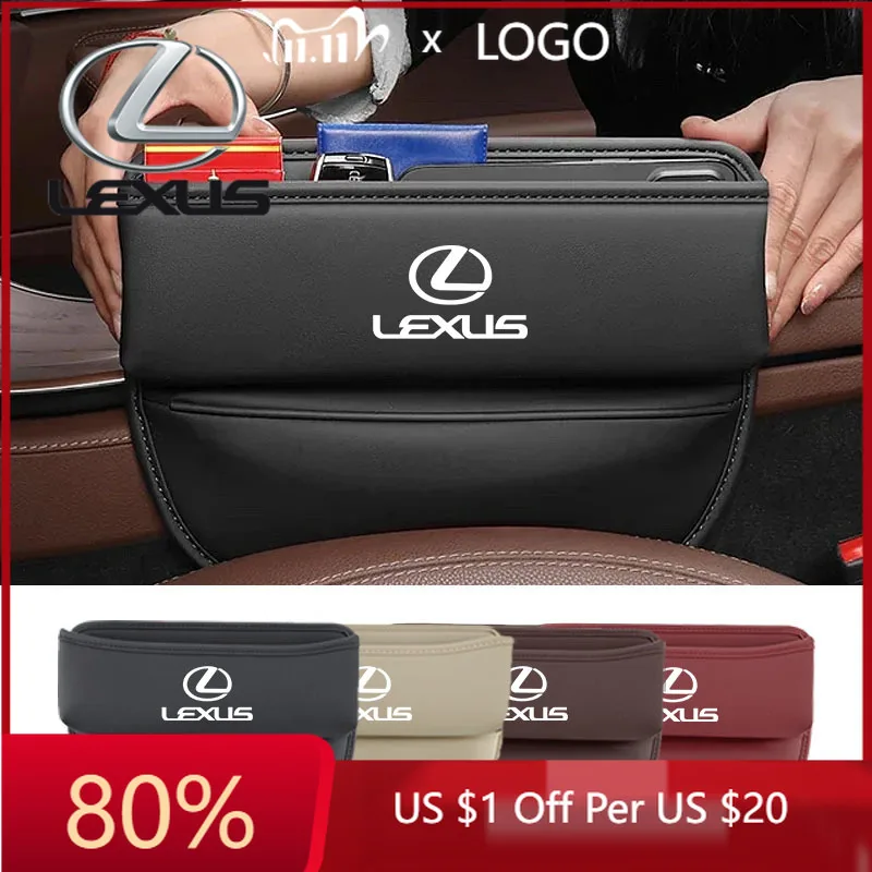 

2026 Hot Interior Stickers Leather Car Seat Gap Organizer Box Leak-proof Storage Bag For Lexus RX300 IS200 IS250 ES350 Ct200h UX