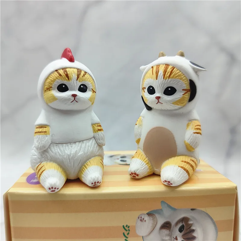 Mofusand anime figure Cute Cats PVC Action Figure Set per gli amanti degli animali Shark Cat Cake Car Decoration anime figure