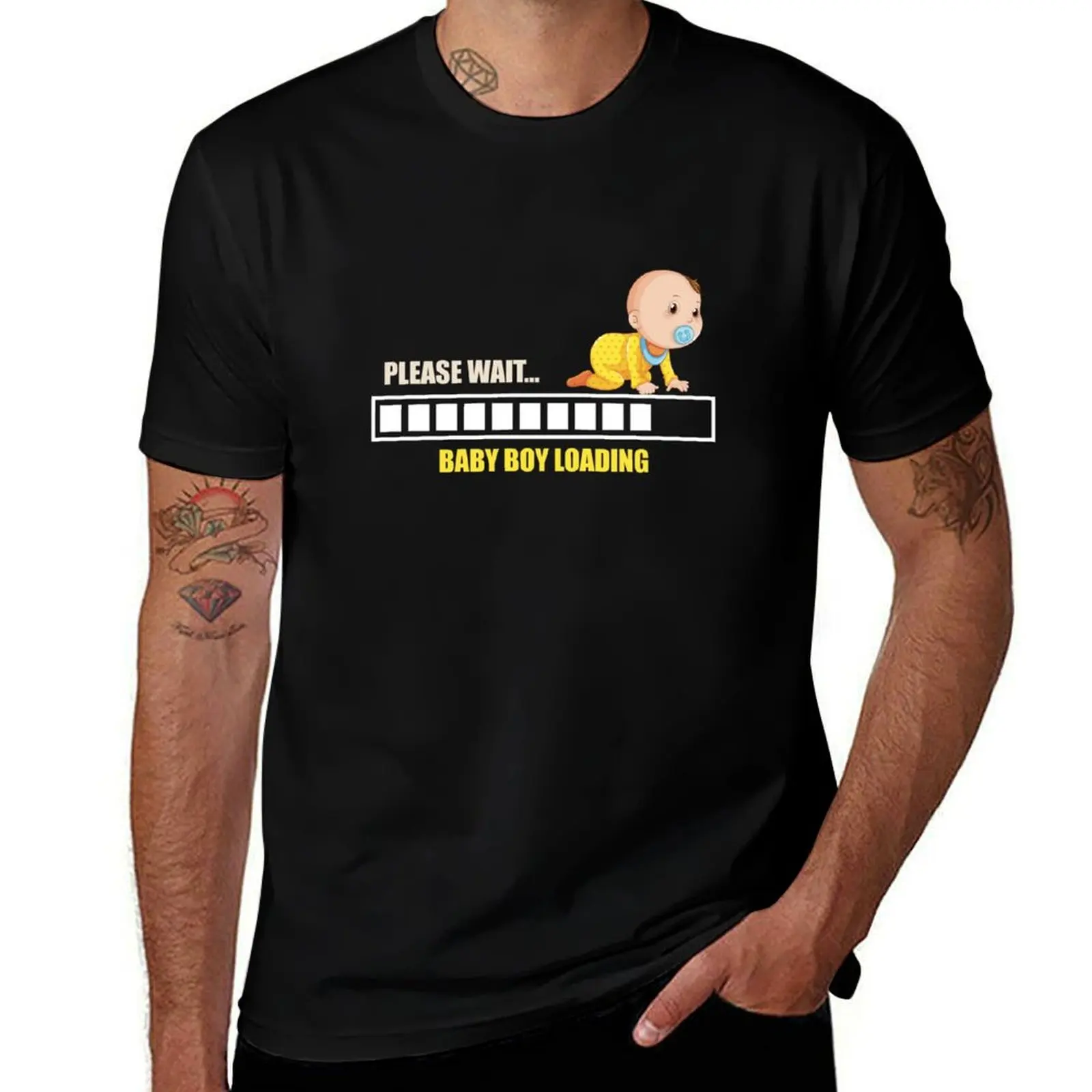 

please wait... baby boy loading T-Shirt T-shirts man luxury t-shirt new gifts and t-shirts anime tshirt Short sleeve tee men