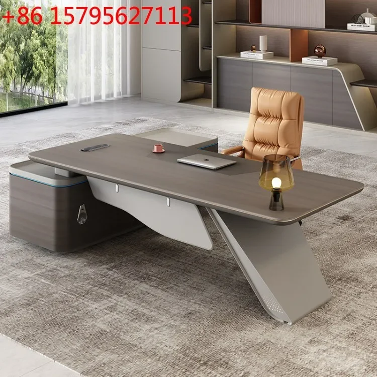 

Light luxury boss table, desk, modern chairperson's desk, large desk, simple manager's office desk and chair combination