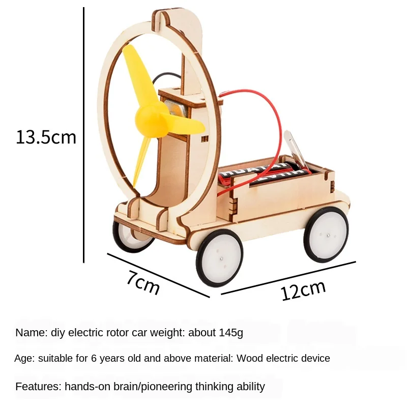 Jouet de puzzle de voiture électrique en bois fait à la main, jouet de bricolage, puzzle de modèle 3D, cadeau scientifique créatif, p306