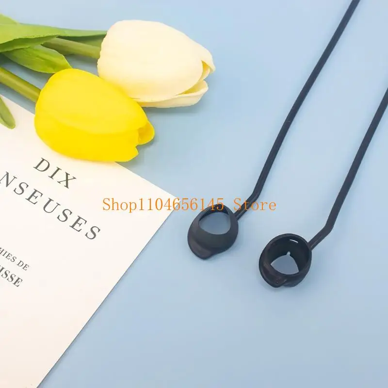 5asd مكافحة خسر سماعات الأذن حبل سماعة سيليكون الرقبة حزام الحبل لبراعم FE #4