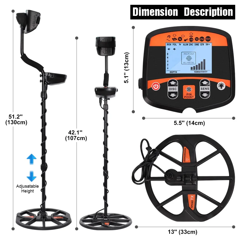 TX-960 Metal Detector sotterraneo professionale LCD Pinpointer Gold Detector Scanner cacciatore di tesori con bobina di ricerca impermeabile