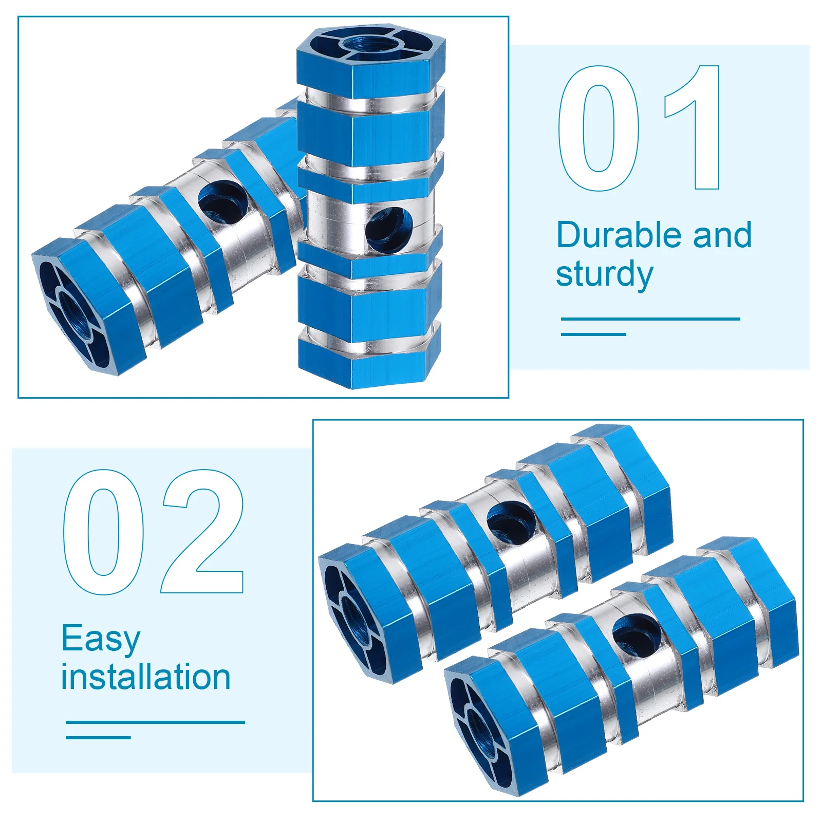 

One Pair Aluminum Alloy Bike Rear Seat Axle Stunt Pegs 60Kg Load Capacity Quick Release 1Cm Axle for Fixed Gear Mountain Bike