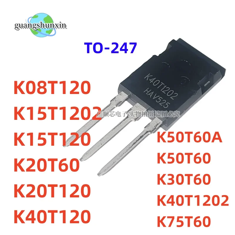 5PCS Tubo IGBT TO-247 Nuevo K08T120 K15T120 K15T1202 K20T60 K20T120 K30T60 K40T120 K40T1202 K50T60 K50T60A K75T60