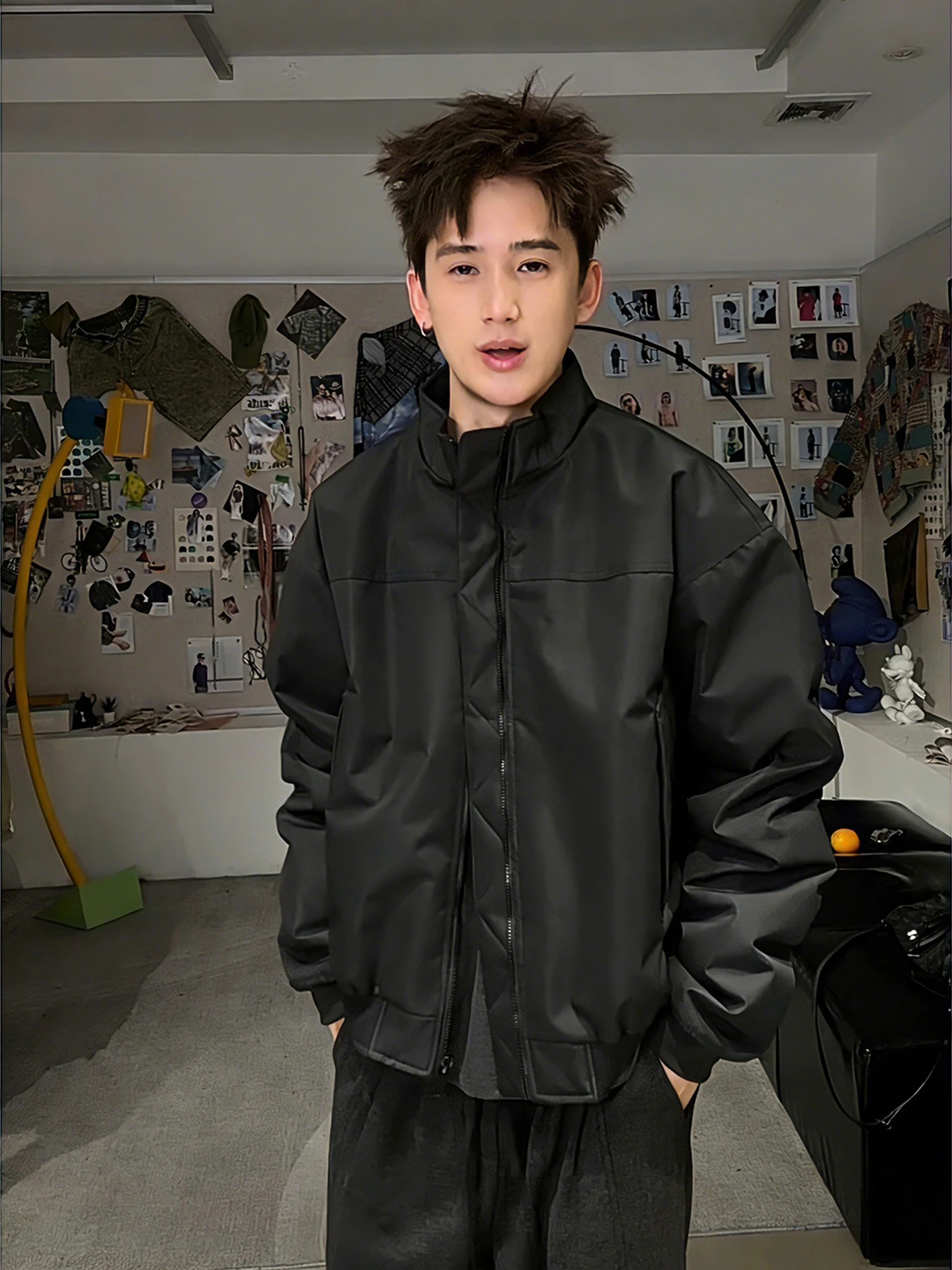 

Warmth Insulated American Sle Bla Tee-Proof Men's down Jaet Pilot Coat Cotton Wearable Youth Trend Daily Outfit