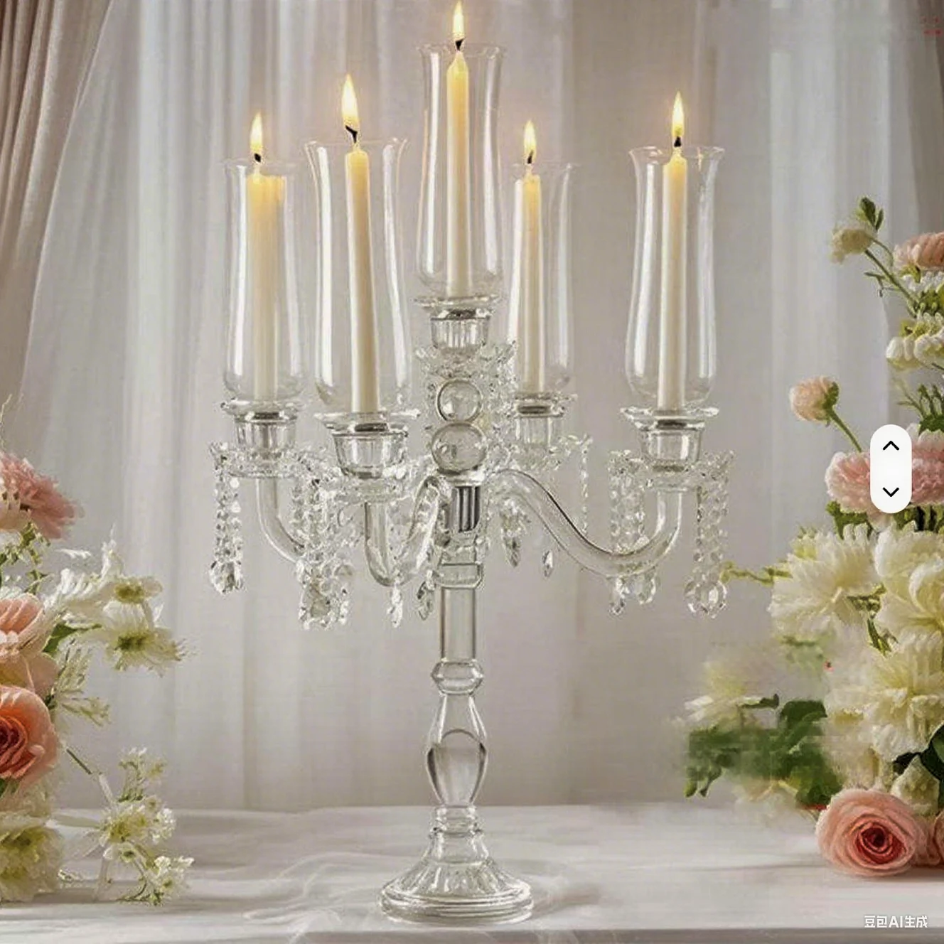 

4 шт.) 5 рычагов хрустальный подсвечник роскошный стеклянный металлический канделябр на Рождество, Пасху, свадебное украшение, стекло