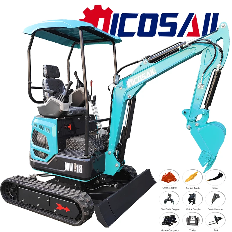 Customized NKS OKW-18 China Cheap Mini Crawler Hydraulic 1.8 Ton Excavator Mechanical FactoryMini Digger For Sale