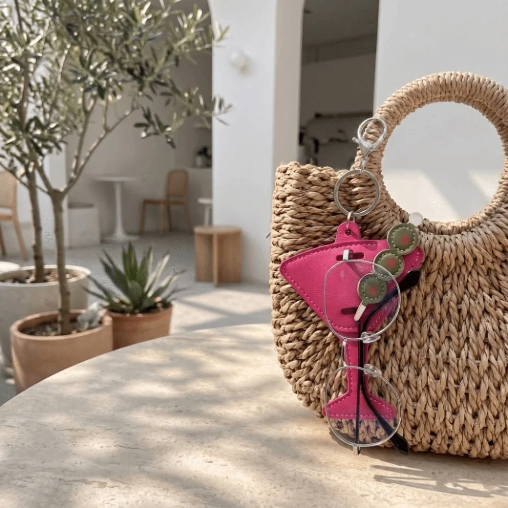 Multi-color Hanger Pentagram Star Keychain Multi Functional DIY Pu Leather Pendant Cartoon Korean Sunglasses Bag Men