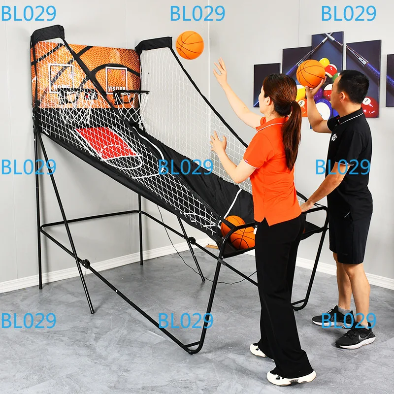 New, indoor double game casual electronic basketball machine, automatic scoring basketball hoop folding basketball machine