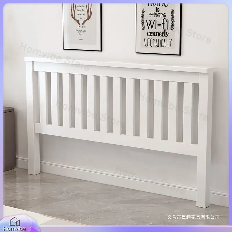 Solid Wood Beech Headboard White Simple Modern Bed Frame Backrest Single Double King Size Bedroom Furniture Wall Mounted