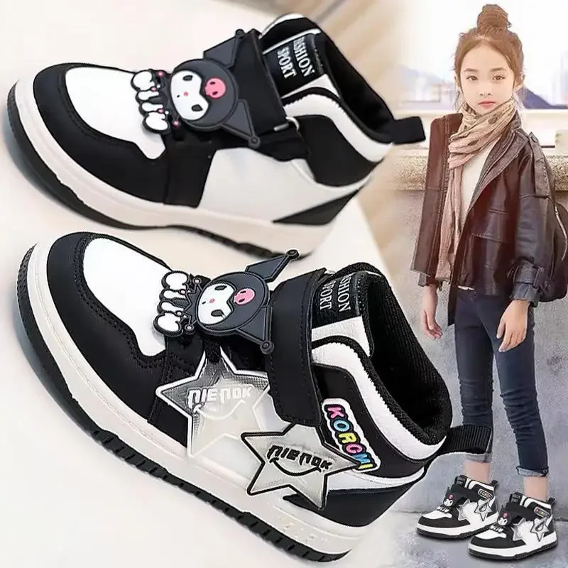 Sweet Kuromi Anime Kawaii Sanrio Fashion Board Shoes Spring Autumn Cute My Melody Children Student Casual Sneakers Gifts for Kid