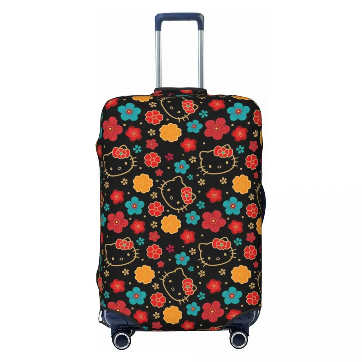 

Fashion Hello Kitty Cat Flower Pattern Luggage Cover Protector Washable Kawaii Kitten Travel Suitcase Covers