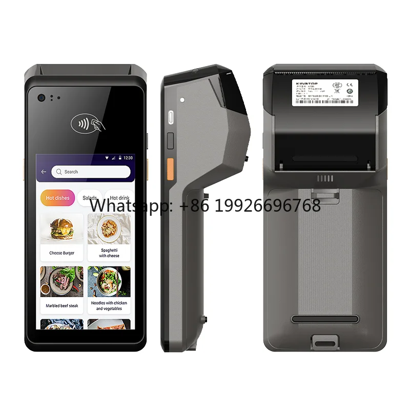 

POS-терминал KT-V520 с быстрой печатью 100 мм/с, безопасным NFC, 4G, Wi-Fi, Android 11, 2 ГБ ОЗУ, портативный термопринтер для розничной торговли, в комплекте со складом запасов