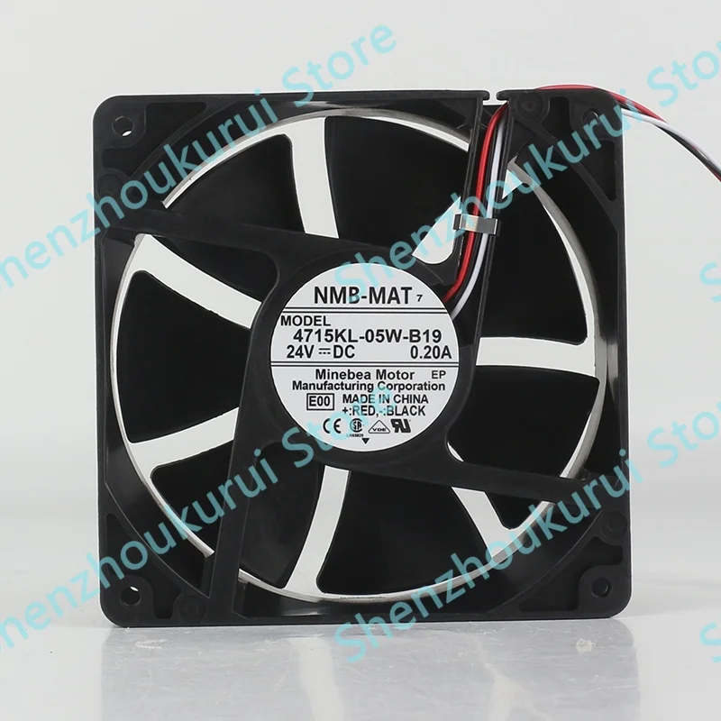120X120X38MM NMB 4715KL-05W-B19 12038 Silent 24V 0.20A 3-wire 12 cm Axial Flow Cooling Fan