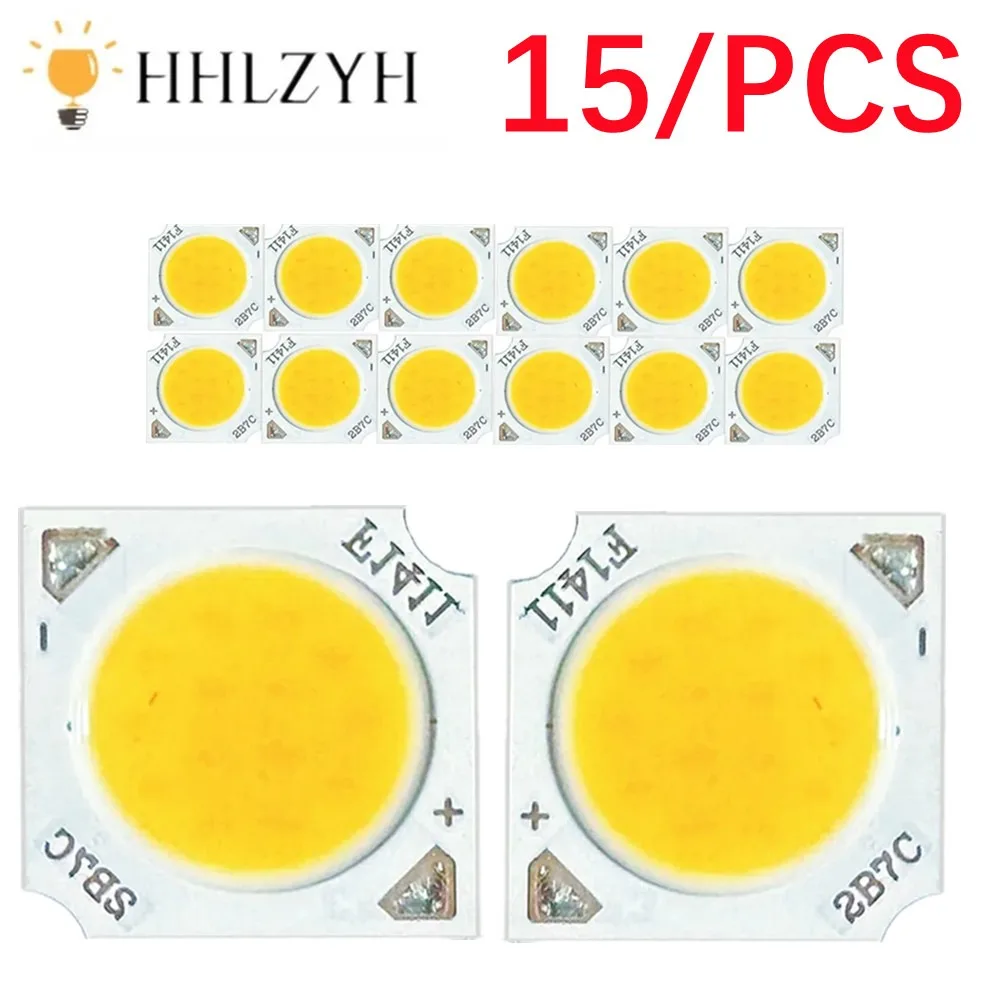 

15pcs COB LED Chip 7W 10W 12W 11mm light emitting surface 3000K 4000K 6000K LED lamp Beads Spotlight Downlight Lamp light source