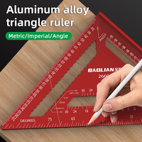 7/12Inch Triangle Ruler High-Precision 90 Degree Woodworking Angle Ruler Metric and Imperial Aluminium Alloy Woodworking Tools