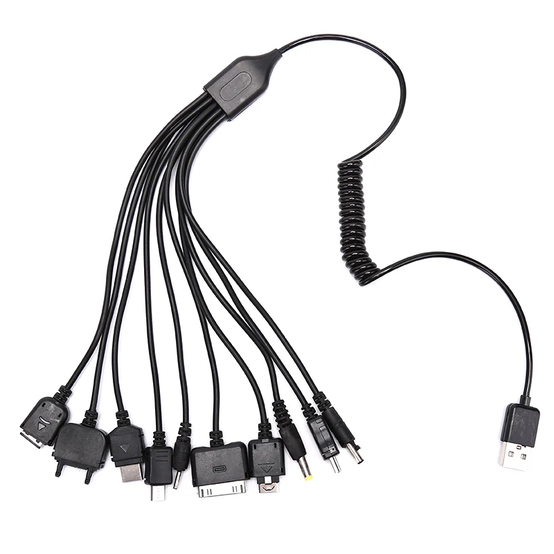 Multi Pin Cable Charger USB Adapter Cable Data Wire Cord 10 in 1 Multifunction USB Data Transfer Cable Universal