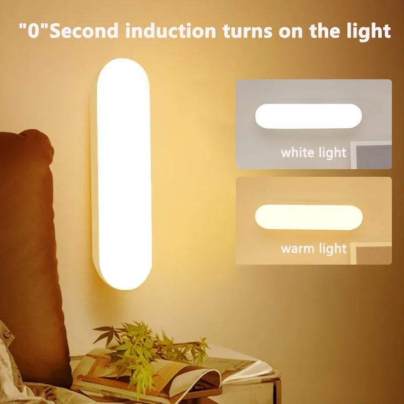 Veilleuse LED avec capteur de mouvement humain, aste par USB, contrôle automatique du son, applique murale domestique, chambre et couloir d'allaitement