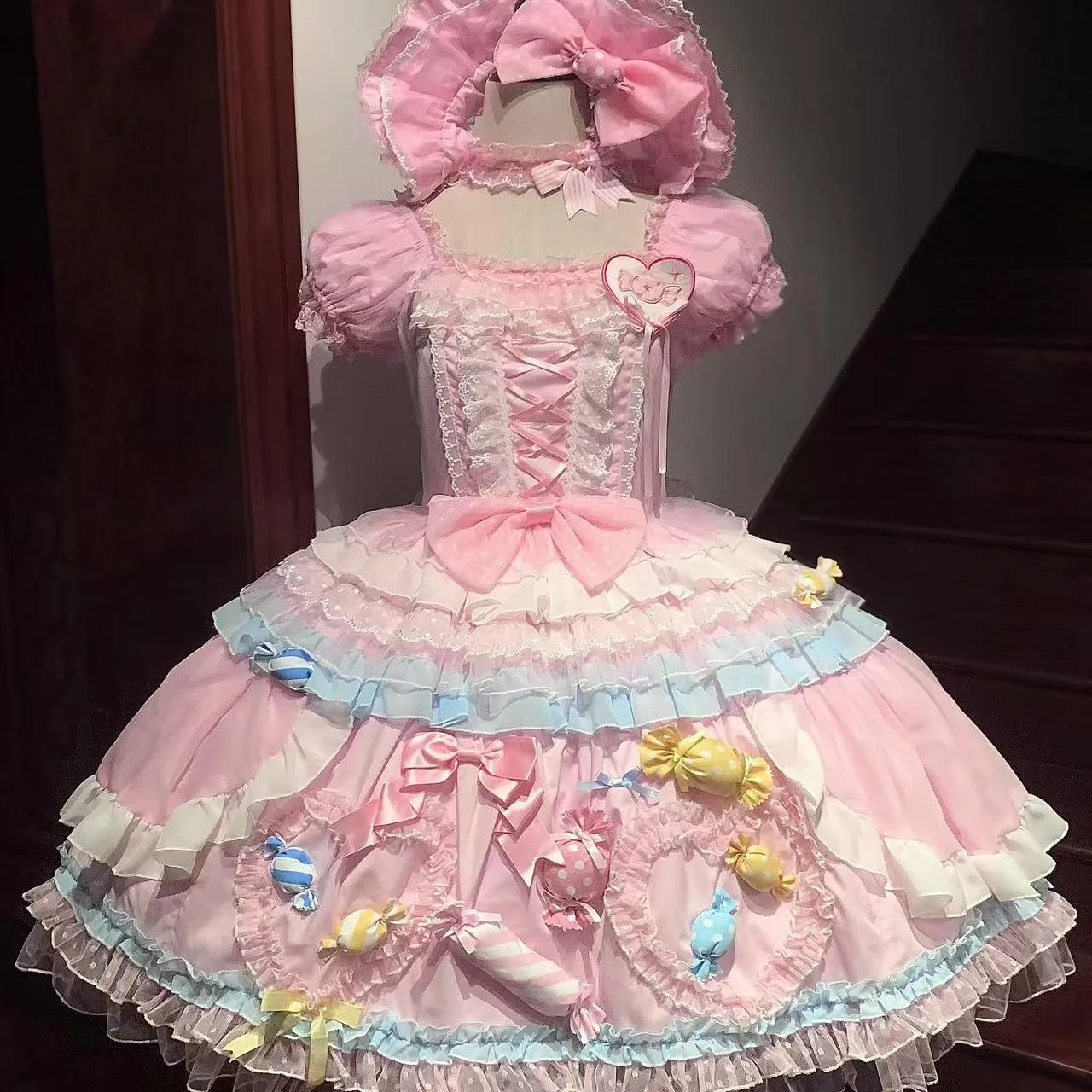Original Sweet Girls Lolita Short Sleeve Dress OP New Japanese Cute Bow  Candy Kawaii Princess Dress Loli Lo Birthday Party Dress - AliExpress  200000345