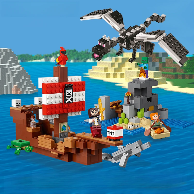 

Pirate Ship Adventure 21152 Ender Dragon Building Block Toy Birthday Gift for Boys