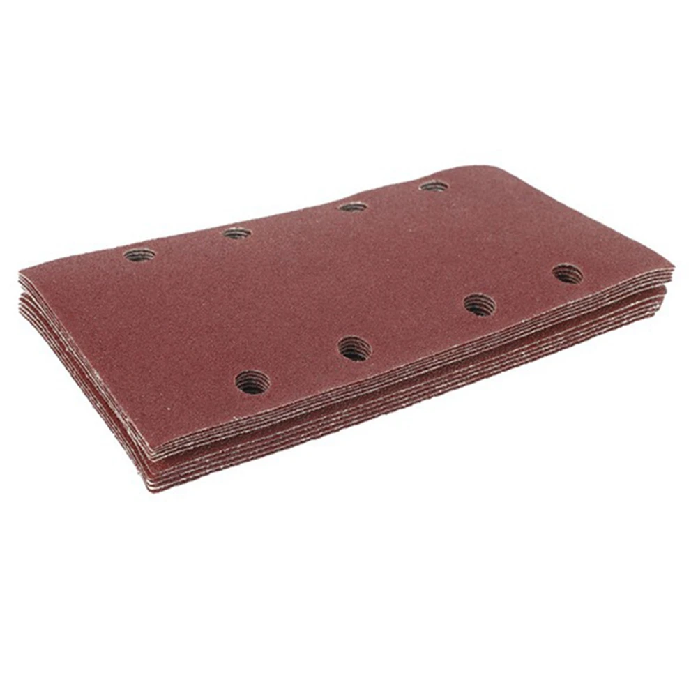 

PORK-40Pcs Square Sandpaper Grit Flocking Sand Paper 8 Hole 40-80 Grit Assortment Abrasive Paper Sheets For Car Polish Tools