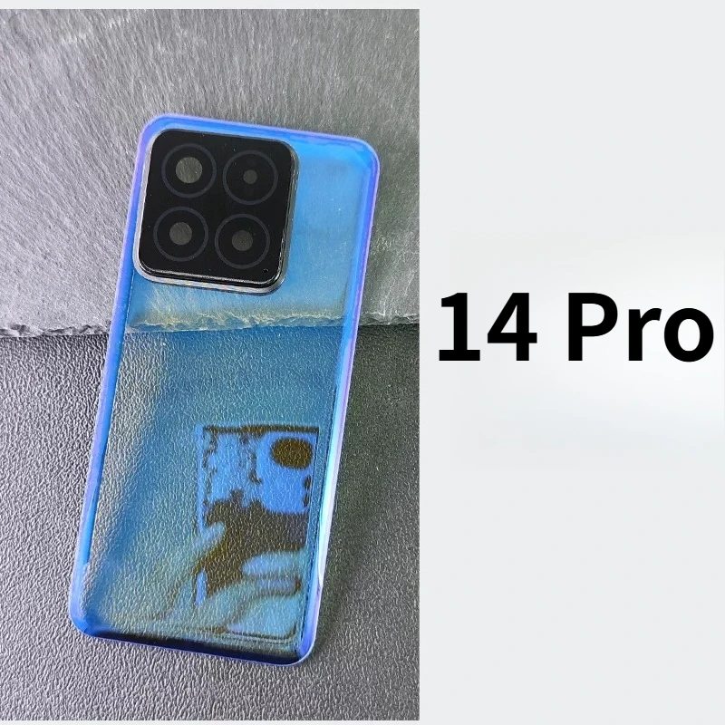 New For Xiaomi 14 Back Battery Cover For mi 14 Pro Back Cover Glass Rear Housing Cover Replacement Parts With Lens +Adhesive
