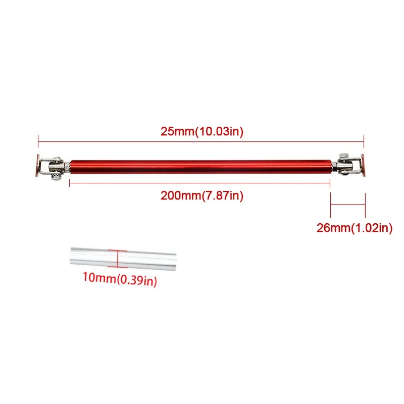 200mm Universelle Auto-Trennstange, Verstellbarer Edelstahl-Frontstoßstangen-Lippen-Stützstangen-Kit für Rennsport, ohne Bohren von Löchern – Detail 6
