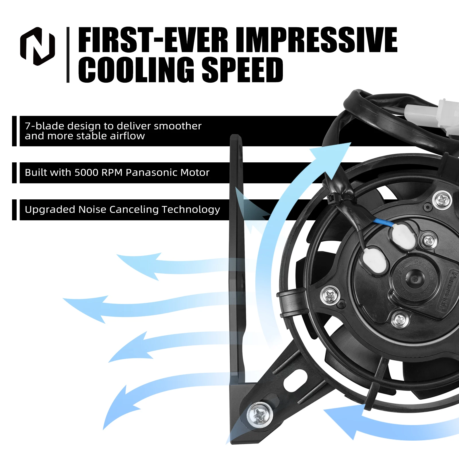 NICECNC لـ KTM EXC 300 EXCF 350 XCW500 2017-2023 لـ Husqvarna TE300 FE501 GasGas EC300 EC250 مجموعة مروحة تبريد المبرد الكهربائي