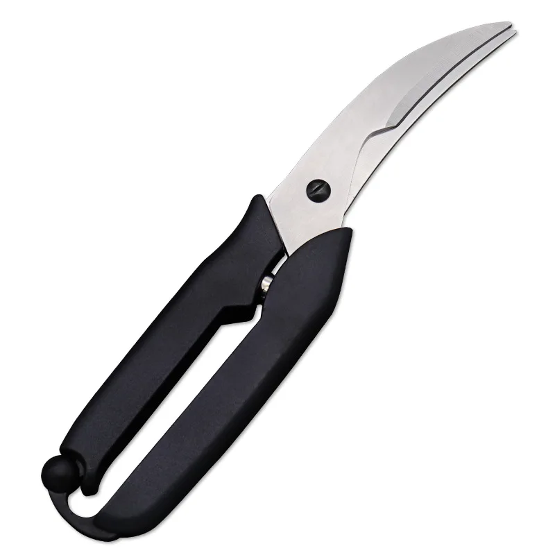 Dobeli-cortador de verduras y mariscos para barbacoa, tijeras de hueso de pollo, herramienta de cocina doméstica con resorte de ahorro de esfuerzo, codo negro