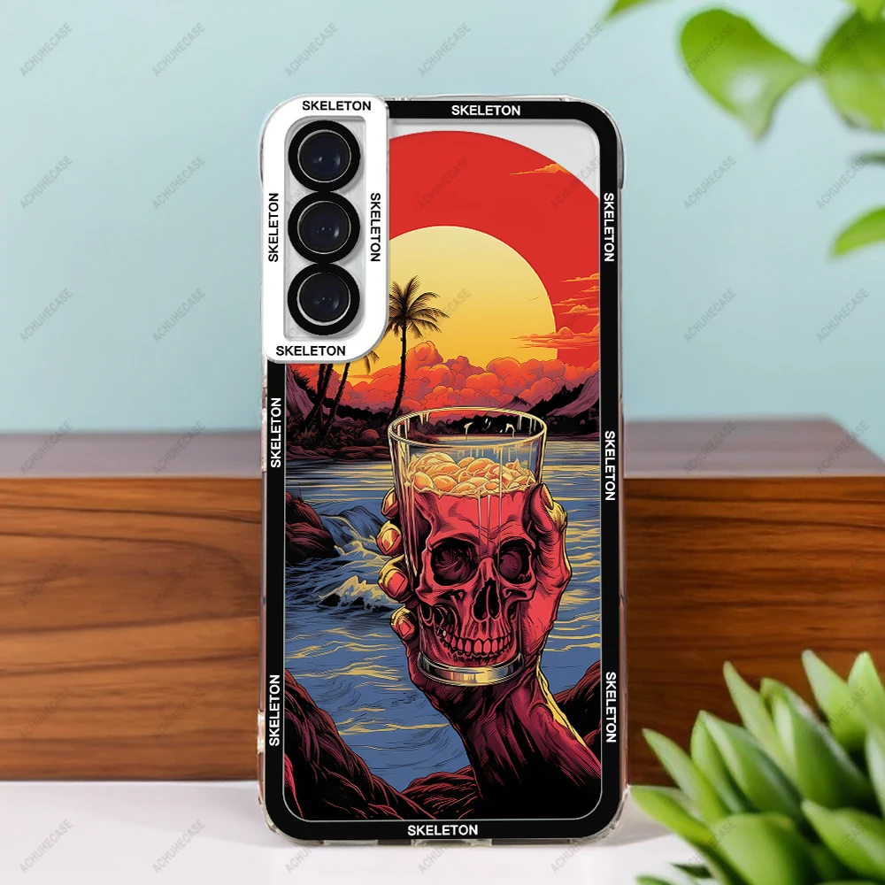 Skeleton Art Case For Samsung Galaxy A12 A13 A14 A21S A22 A24 A50 A31 A32 A33 A34 A51 A52 A53 A54 A55 A71 A72 A73 Cover