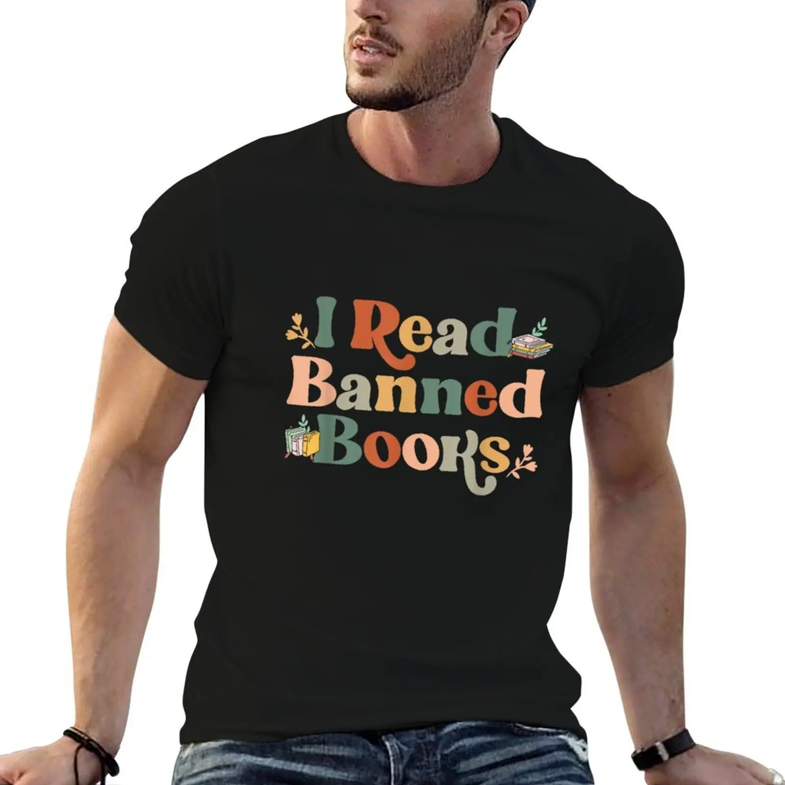 

i read banned books shirt T-Shirt man t shirts cotton t shirts for man cotton funny T-Shirt