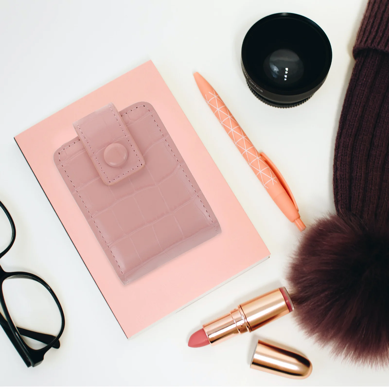 Étui à rouge à lèvres avec miroir pour sac à main, Mini trousse de maquillage, petit conteneur, artisanat raffiné, cadeau pour petite amie et femme