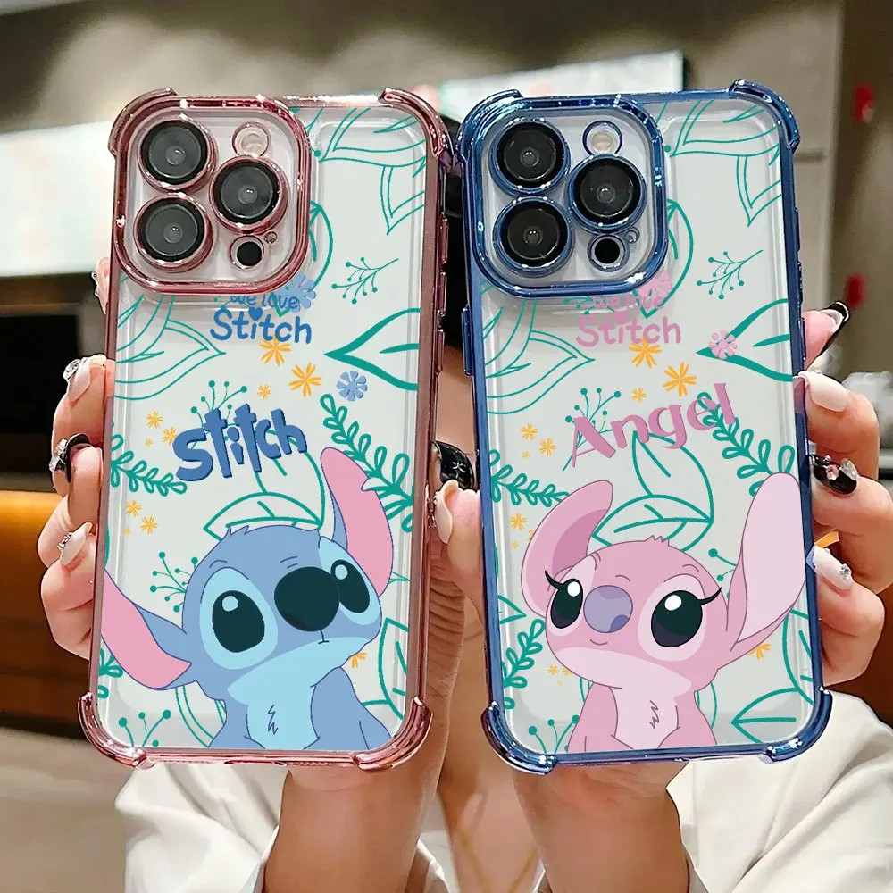 

Disney Stitch Anime Case For iPhone 17 Air 16 15 14 11 12 13 Pro Max 16e 17E 15 Plus 13 Mini Shockproof Fundas Phone Cover