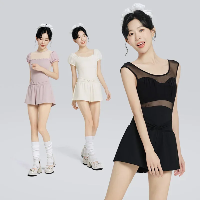 2025 新しい女性バレエショーツ大人のウエストプリーツショーツダンストレーニングスポーツジョギングヨガバレリーナダンス水着ショーツ