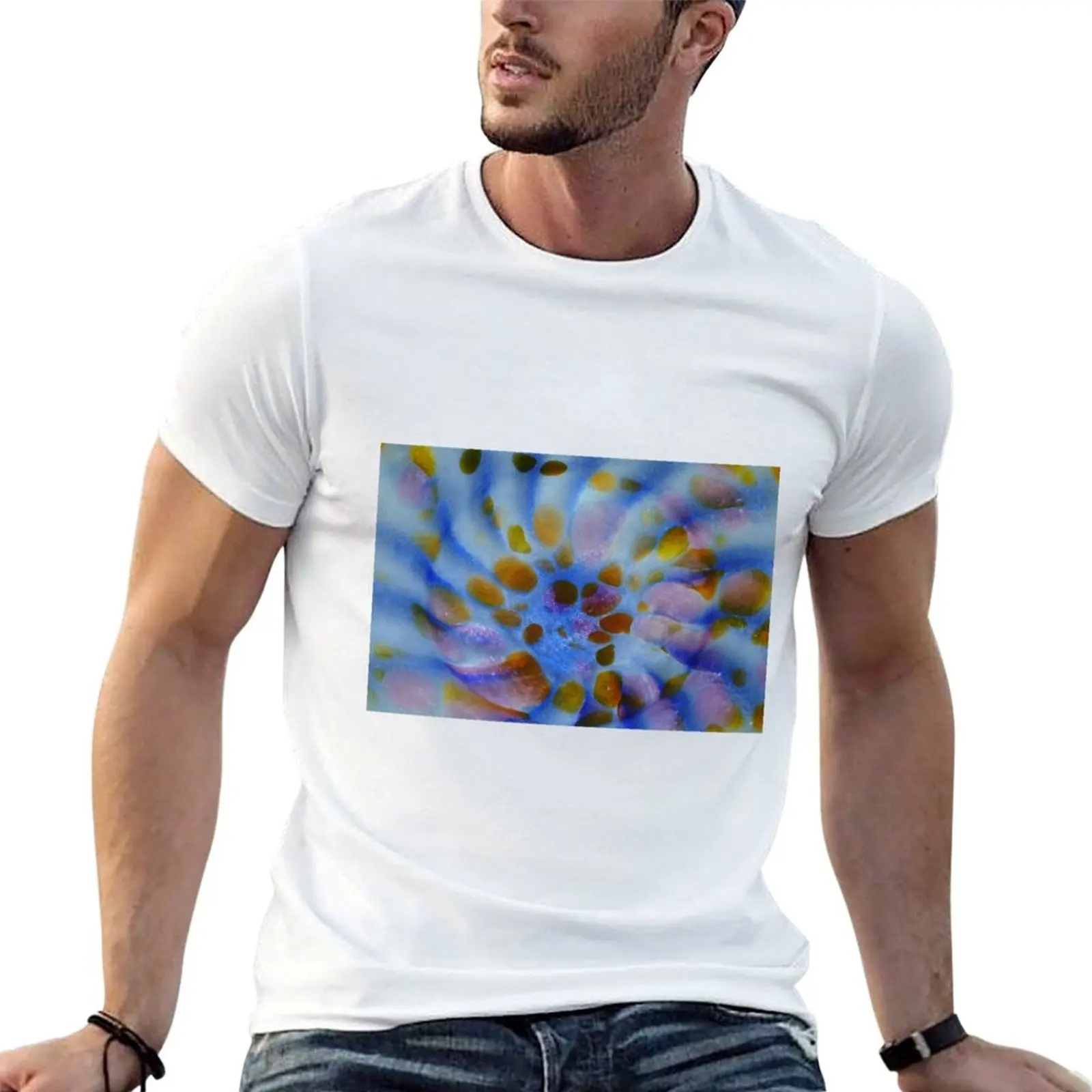 

Contemporary French art glass by Milési of Pérouges T-Shirt t shirt for man men t shirt cotton 100% t shirts cotton 100% T-shirt