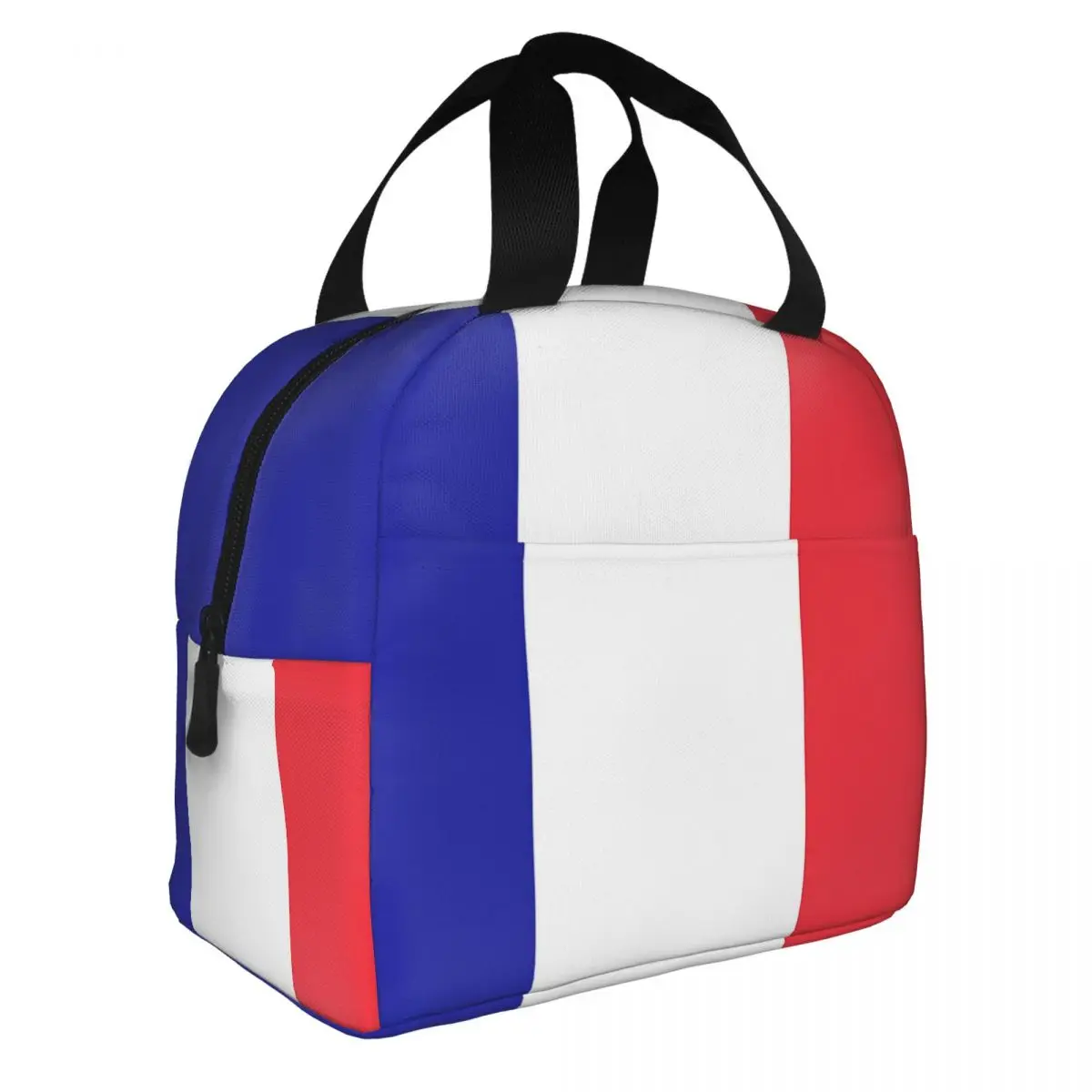 

Flag Of France Lunch Bento Bags Portable Aluminum Foil thickened Thermal Cloth Lunch Bag for Women Men Boy